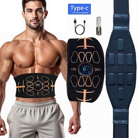 Ceinture Abdominale EMS Pro — Stimulateur Musculaire Intelligent, 10 Modes & 30 Niveaux, Rechargeable USB-C
